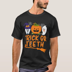Camiseta Truque Ou Dente Engraçado Dentista Halloween Denta