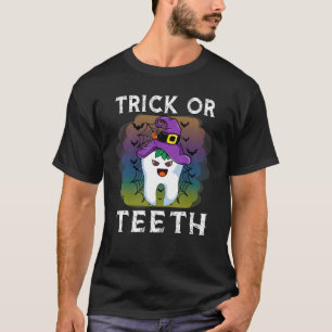 Camiseta Truque Ou Dente Engraçado Dentista Halloween Denta