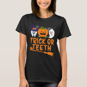 Camiseta Truque Ou Dente Engraçado Dentista Halloween Denta