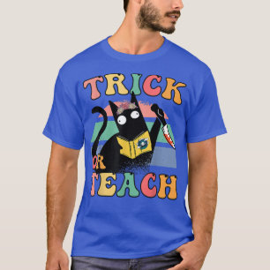 Camiseta Truque ou Ensino de Tripulação de Cabra de Gato Fl