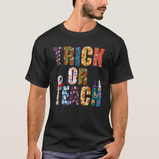 Camiseta Truque Ou Ensino Professor Figurino De Halloween 2