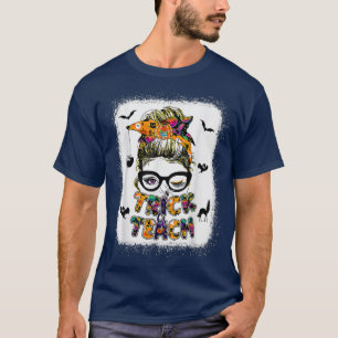 Camiseta Truque Ou Ensino Um Professor Estranho, Mmm Hallow