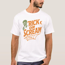 Camiseta Truque ou Gritar - Arte retrô Zombie Halloween