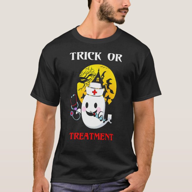 Camiseta Truque Ou Halloween De Tratamento (Frente)