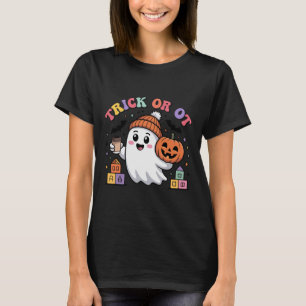 Camiseta Truque Ou Salão Fantasma De Terapia Ocupacional Ma