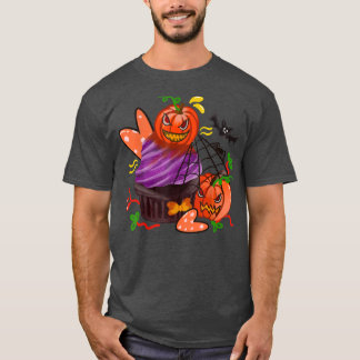 Camiseta Truque Ou Tratamento De Abóbora Assustador,Jack OL