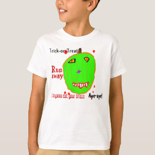 Camiseta Truque ou tratamento de abóbora zombie