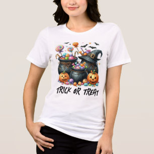 CAMISETA TRUQUE OU TRATAMENTO DE ALOJAMENTO
