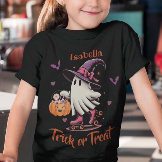Camiseta Truque ou tratamento de fantasma de fantasma de Ha (Criador carregado)
