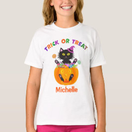 Camiseta Truque Ou Tratamento De Gatos Halloween