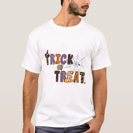 Camiseta truque ou tratamento para hallowen