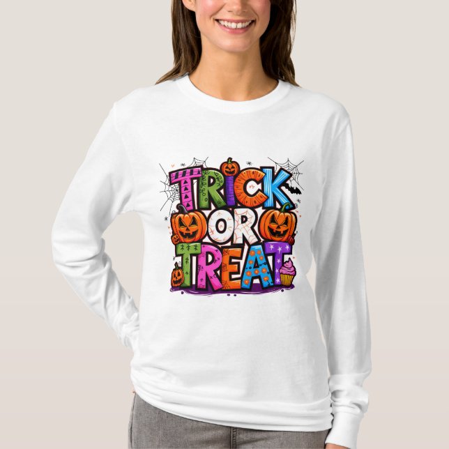Camiseta Truque ou Tratar (Frente)