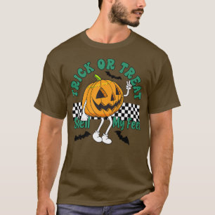 Camiseta Truque Ou Tratar Cheira A Minha Cabeça Engraçada D