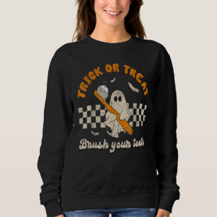 Camiseta Truque Ou Tratar Escove Seus Dentes Dentista Dia d