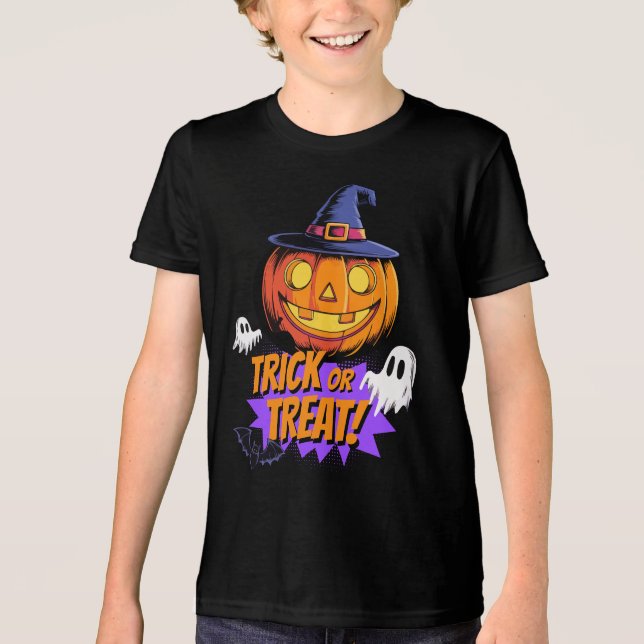 Camiseta Truque ou Tratar! Noite de Halloween (Frente)