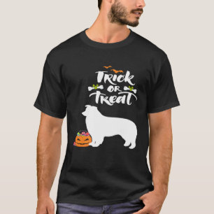 Camiseta Truque Ou Tratar O Cão De Shepherd Australiano Hal