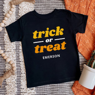 Camiseta Truque ou Tratar o Dia das Bruxas Monograma
