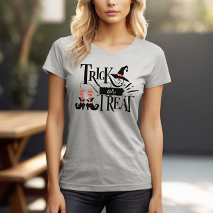 Camiseta Truque ou Trate Bruxa Bonitinha do Halloween