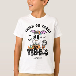 Camiseta Truque Personalizado ou Tratar Vibes em Cuta de Gh