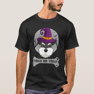 Camiseta Truque Schnauzer Ou Trate Cachorro Engraçado Hallo