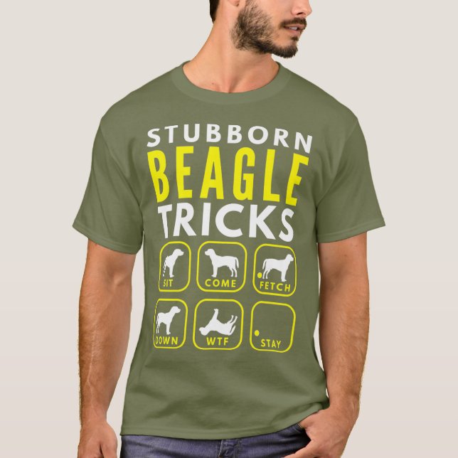 Camiseta Truques de Beagle Stubborn - Prêmio de Formação de (Frente)