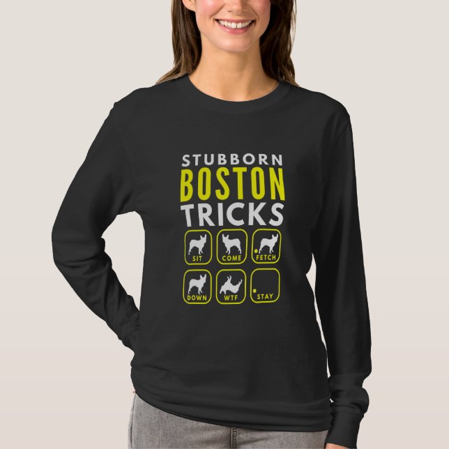 Camiseta Truques de Boston Stubborn - Formação de cães (Frente)