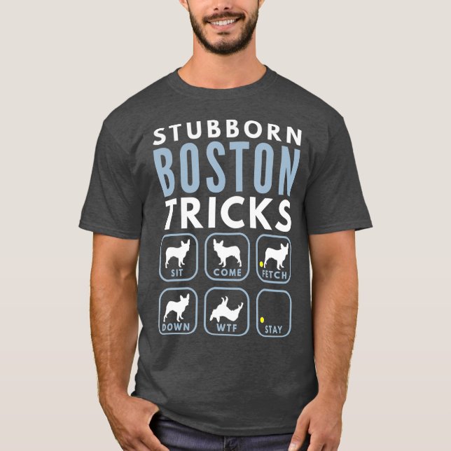Camiseta Truques de Boston Terrier - Treinamento para cães (Frente)