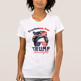 Camiseta Trushmen para Trump Girl Messy Bun Eleição