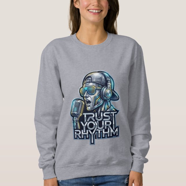 Camiseta Trust Your Rhythm - Futuristic Music Robot (Frente)