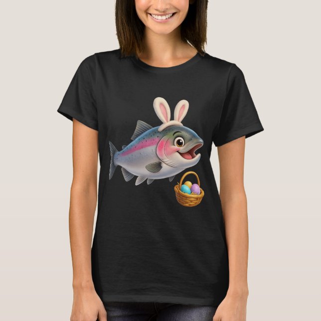 Camiseta Truta arco-íris de Páscoa 2 (Frente)