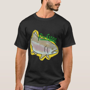 Camiseta truta arco-íris estilo história em quadrinhos