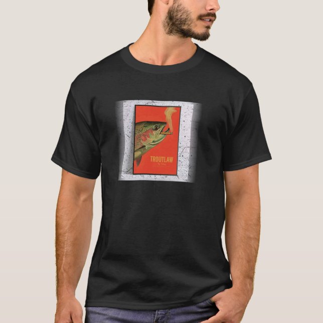 Camiseta Truta Arco-Íris Fumada, Pesca com Mosca (Frente)