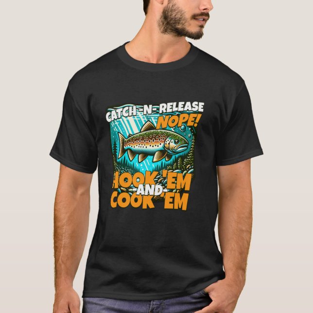 Camiseta Truta-de-corrente - Sem Devolver à Água com Gancho (Frente)