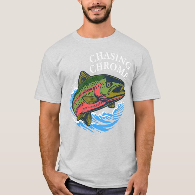 Camiseta Truta de Mar Corte Perseguindo Cromada (Frente)