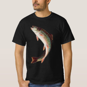 Camiseta Truta-de-riacho Saltando por S.A. Kilbourne Peixe 