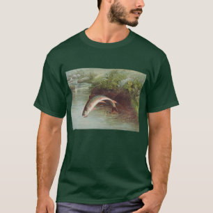Camiseta Truta-de-río Saltando por S.A. Kilbourne Peixe Ant