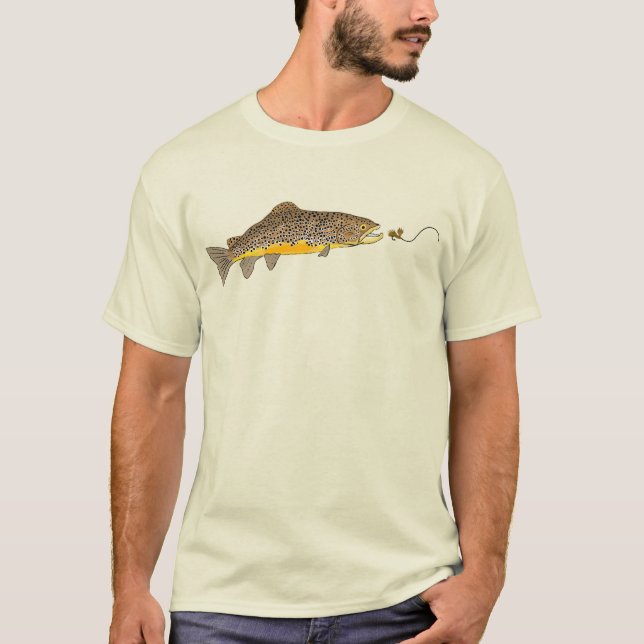 Camiseta Truta Marrom após Pesca com Mosca Seca (Frente)
