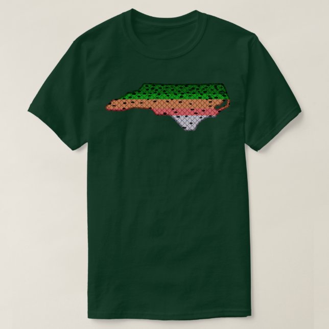 Camiseta Truta Pescaria Arco-Íris Patterno Norte Rua de oli (Frente do Design)