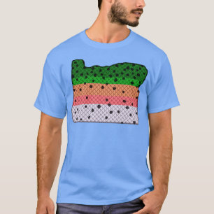 Camiseta Truta Pescaria Arco-Íris Patterno Oregon Estado M