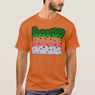 Camiseta Truta Pescaria Arco-Íris Patterno Oregon Estado M