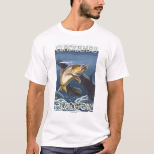 Camiseta Truta que pesca o secção transversal - Clackamas,