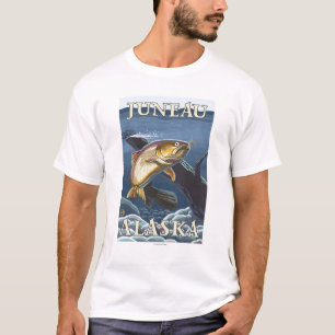 Camiseta Truta que pesca o secção transversal - Juneau,