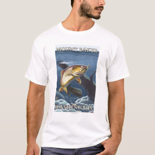 Camiseta Truta que pesca o secção transversal - padeiro d