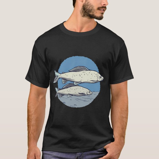 Camiseta truta umbra peixes peixes (Frente)