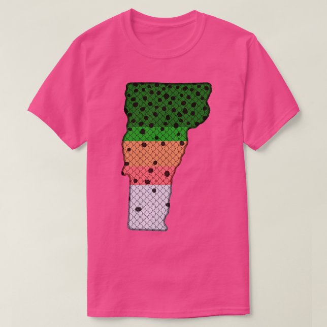Camiseta Trutas Pescando Arco-Íris Pattern Vermont Estado (Frente do Design)