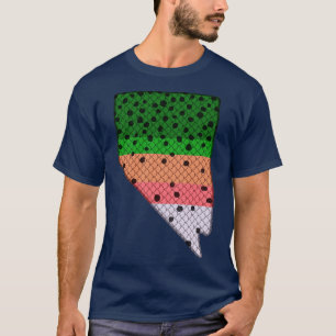 Camiseta Trutas Pescando Arco-Íris Patterno Nevada Estado M