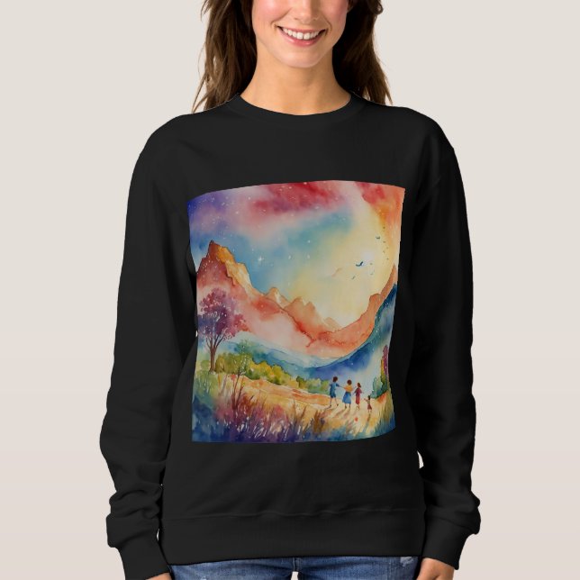 Camiseta try to describe nature in water color art (Frente)
