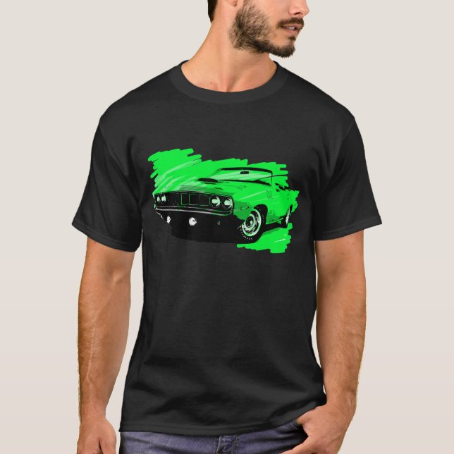 Camiseta Tshirt 1970 do carro de Plymouth Cuda Convetible (Frente)