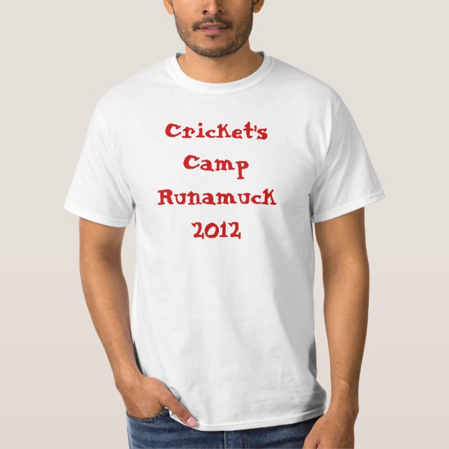 Camiseta Tshirt 2012 de Runamuck do acampamento do grilo (Frente)