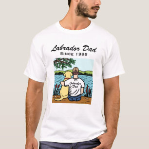 Camiseta Tshirt amarelo personalizado de Labrador e de pai